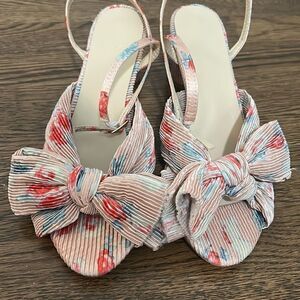 Floral bow heels